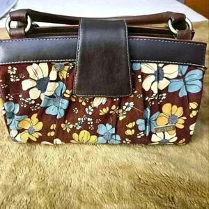 MICHE  Small purse. Brown w flowers